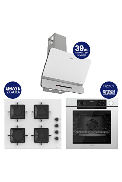 Ferre Steamart-Fryart-Silentart Serisi Beyaz Set ( QEP64CB+SS206+D081-SA ) Em...