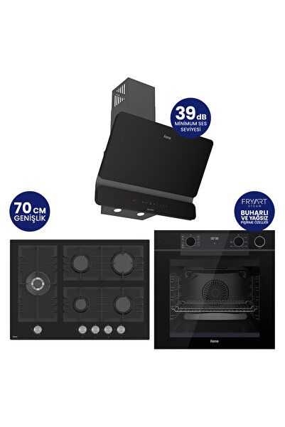 Ferre New Fryart & Steamart BL Seriisi Ultra Sessiz Siyah Ankastre Set ( QEP6...