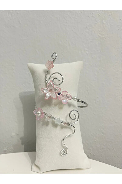 abeljewelry Çiçekli Vintage Ayarlanabilir Pazu Bilekliği Armcuff Arm cuff