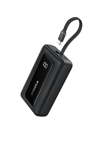 Anker Zolo Power Bank With Built-in Usb-c, 10,000mah & 30w Max, Black