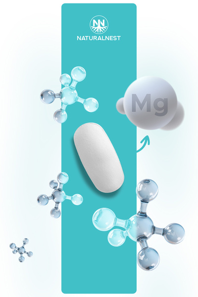 Naturalnest Magnezyum 100 mg 60 Tablet- Malat, Bisglisinat