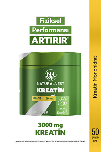 Naturalnest Kreatin 1 ölçeğinde 3000mg Kreatin İçerir 170,65 gr