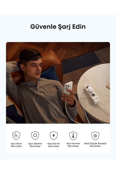Anker Zolo 30W Kompakt, USB-C GaN Şarj Cihazı, Beyaz – A2698