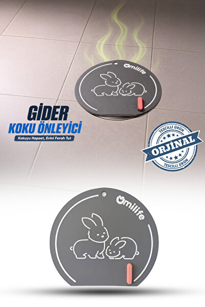 omilife Gri Renk Banyo ve Mutfak Lavabo Koku Önleyici Gider Koruyucu Silikon ...