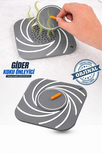 omilife Gri Süzgeçli Silikon Lavabo Gider Kapağı Koku Önleyici Banyo Mutfak 1...