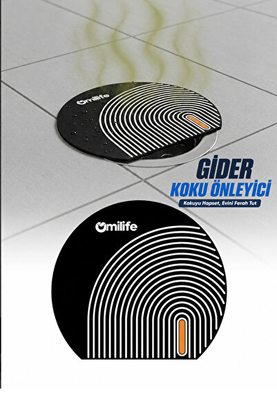 omilife Oval Çizgili Silikon Gider Kapağı Koku Önleyici Banyo Mutfak Lavabo T...