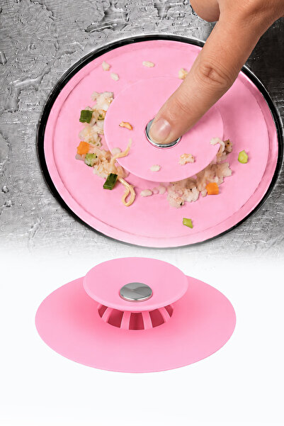omilife Silikon Lavabo Evye Süzgeci Tıkaç 9 cm Saç Tutucu Gider Koruyucu Esne...