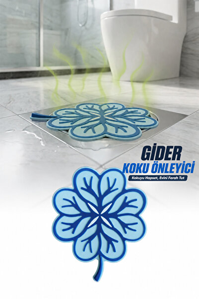 omilife Yaprak Model Mavi Gider Koku Önleyici Silikon Mat – Banyo Mutfak Balk...