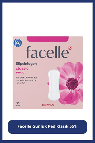 Facelle فوط صحية يومية كلاسيكية، 55 قطعة