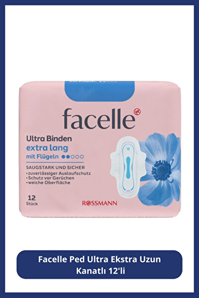 Facelle Ultra Ekstra Uzun Kanatlı Ped 12 Adet