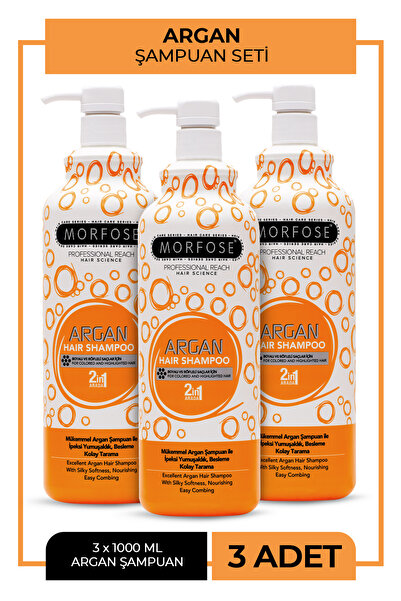 Morfose 1000 ml Argan Hair Shampoo - 3 Pieces