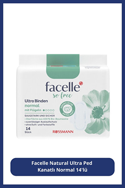 Facelle Natural Ultra Ped Kanatlı Normal 14'lü