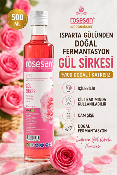 botaniksan Gül Sirkesi 500ml Fermante %100 Saf Ve Katkısız