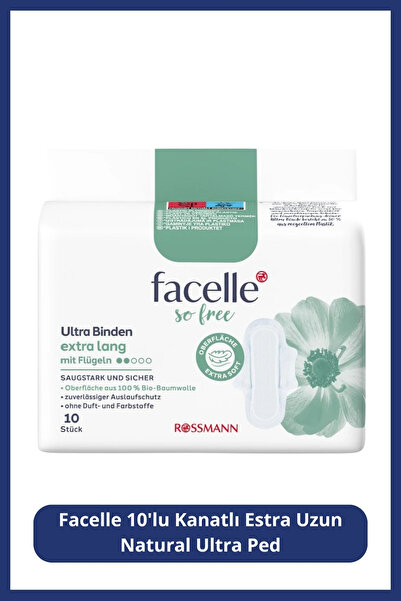 Facelle 10'lu Kanatlı Estra Uzun Natural Ultra Ped