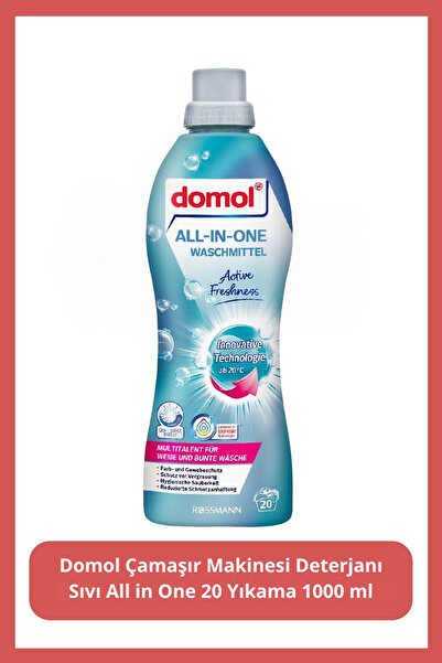 DOMOL Çamaşır Makinesi Deterjanı Sıvı All in One 20 Yıkama 1000 ml