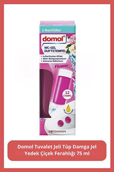 DOMOL Tuvalet Jeli Tüp Damga Jel Yedek Çiçek Ferahlığı / 75ml