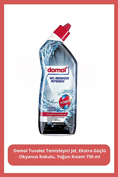 DOMOL Tuvalet Temizleyici Jel, Ekstra Güçlü Okyanus Kokulu, Yoğun Kıvam 750 ml