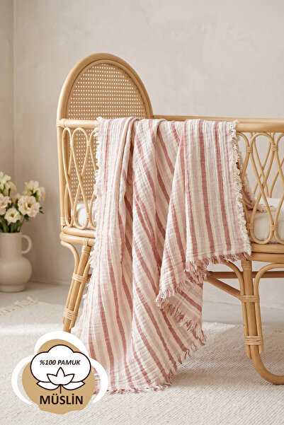 HAMUR Çift Katlı Müslin Bebek Pike Örtü Yenidoğan Battaniyesi 85X95 cm Bebek ...