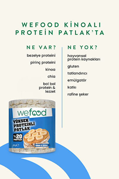 Wefood Kinoalı Protein Patlak 80 g 3'lü