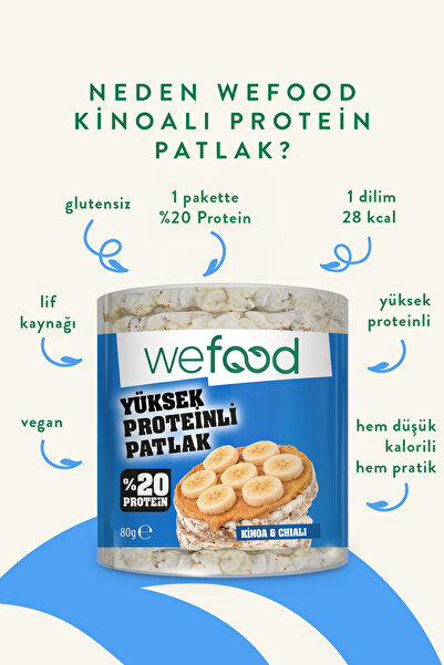 Wefood Kinoalı Protein Patlak 80 g 3'lü