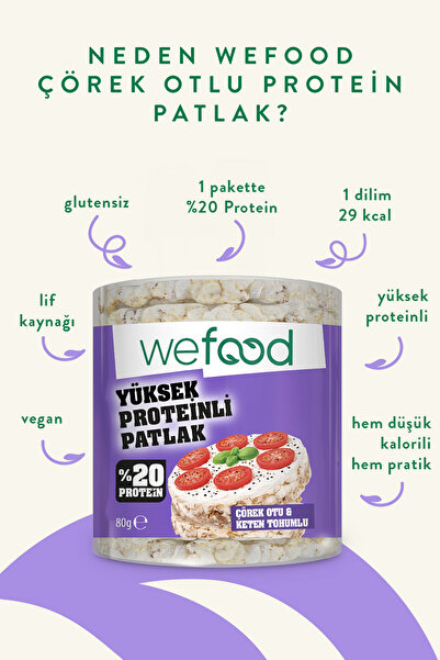 Wefood Çörek Otlu Protein Patlak 80 g 3'lü