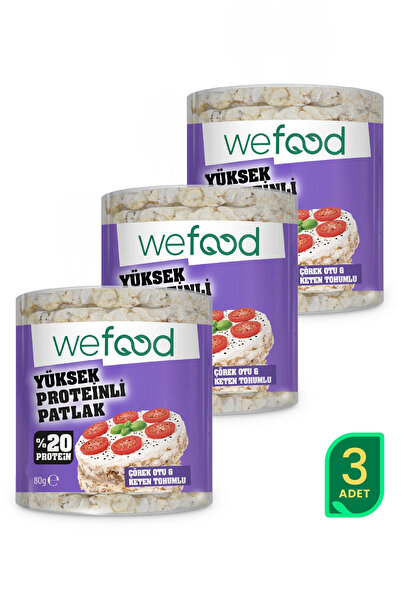 Wefood Çörek Otlu Protein Patlak 80 g 3'lü