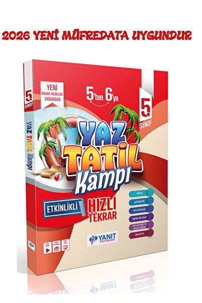 paraf yayınları YANIT 5.SINIF YAZ TATİL KAMP KİTABI 2026 YENİ MÜFREDATA UYGUN