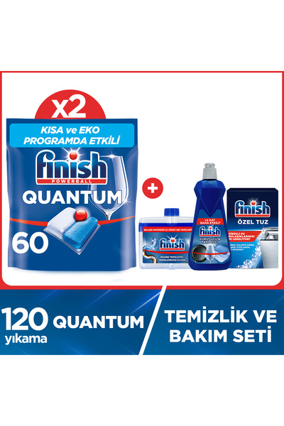 Finish Quantum 120 Tablet Bulaşık Makinesi Deterjanı (60x2) + Temizlik ve Bak...