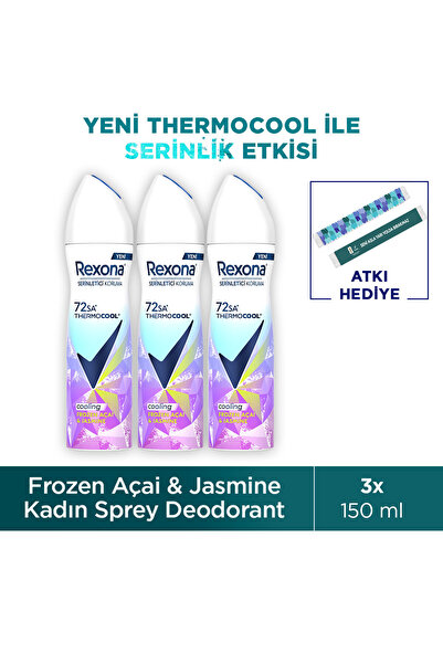 Rexona Thermocool Kadın Sprey Deodorant Frozen Açai & Jasmine 150 ml x3