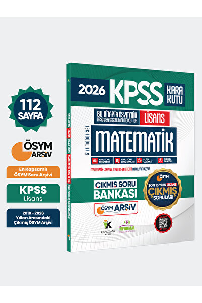 Karakutu Yayınları 2026 FULLLisans KPSS Lisans Matematik Kara Kutu ÖSYM Çıkmı...