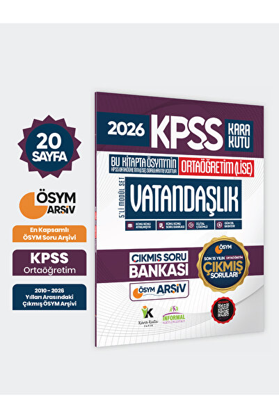 Karakutu Yayınları 2026 FULLOrtaöğretim KPSS Vatandaşlık Kara Kutu ÖSYM Çıkmı...