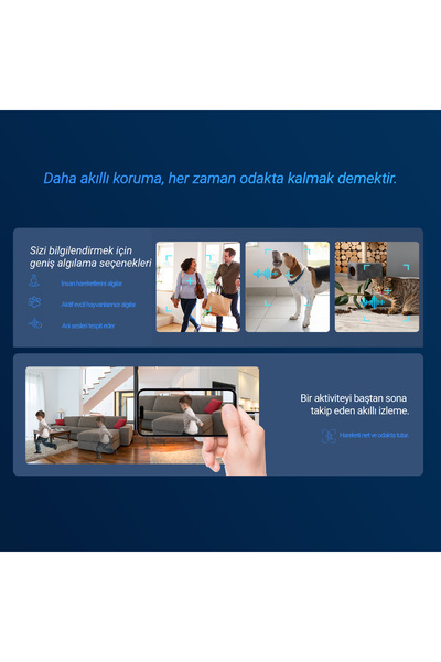 EZVIZ C6N 4K 360 İç Mekan Wi-Fi Güvenlik Kamerası, Bebek ve Evcil Hayvan Monitörü, İnsan Algılama