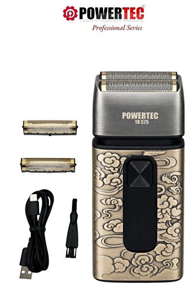 POWERTEC TR-575 Profesyonel Usb Şarjlı Günlük Sakal Sinekkaydı Tıraş Makinesi (Yedek Başlık Hediyeli)