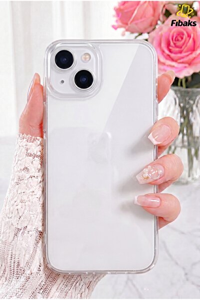 Fibaks iPhone 15 Kılıf Kamera Korumalı Şeffaf Ultra Ince Esnek Renksiz Siliko...