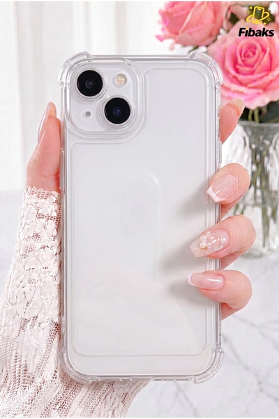 Fibaks iPhone 15 Kılıf Antishock Darbe Emici Kamera Korumalı Yumuşak Esnek Şe...