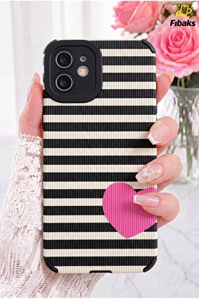 Fibaks iPhone 11 Kılıf Tasarımlı Desenli Kamera Korumalı Siyah Beyaz Zebra Pe...
