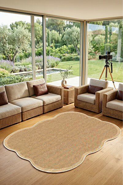 Decomia Home Dijital Kaymaz Yıkanabilir Jüt Özel Kesim Salon Halısı Çocuk Halısı