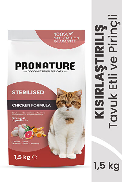 Pronature Kısırlaştırılmış Yetişkin Kuru Kedi Maması (Weight Protect) - Tavuk...
