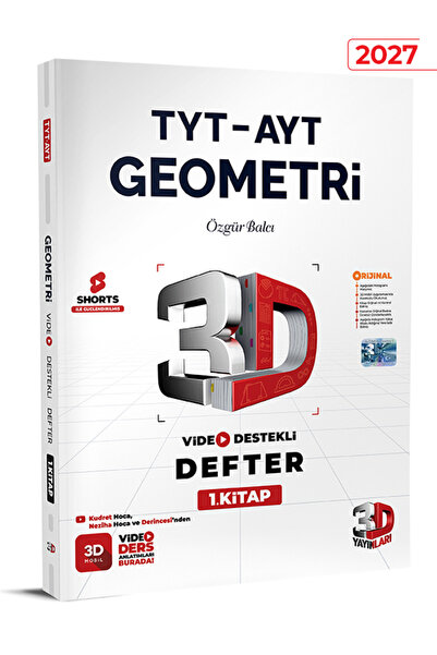 3D Yayınları TYT - AYT Geometri Video Destekli Defter 1. Kitap