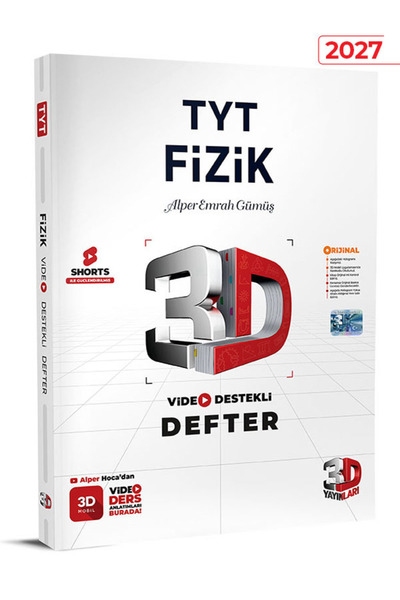 3D Yayınları TYT Fizik Defter Video Destekli