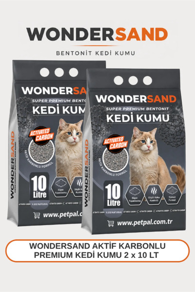 wondersand Aktif Karbon Süper Premium Kedi Kumu 10L x 2 Adet