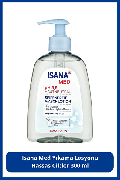 ISANA MED YIKAMA LOSYONU 300ML PH 5.5 EL YUZ VUCUT