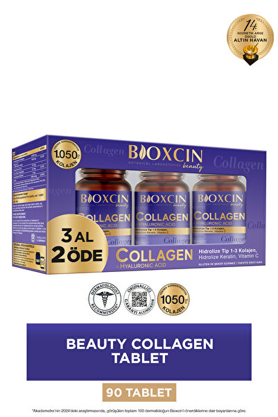Bioxcin Beauty Collagen Tablet Tip 1 & Tip 3 Hidrolize Kolajen Tablet (3 Al 2...
