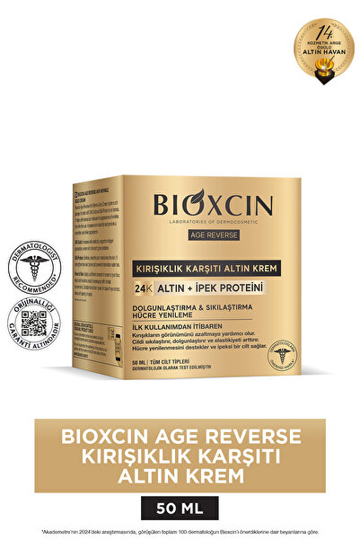 Bioxcin Age Reverse Kırışıklık Karşıtı Gold Krem 50 ML - 24K Altın, İpek Prot...