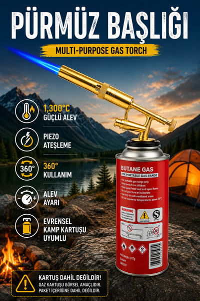 Badem10 ZD-612 Pürmüz Başlığı | Çakmaklı Gazlı Pürmüz Kamp, Mangal ve Mutfak ...