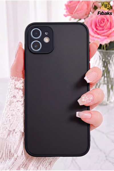 Fibaks iPhone 11 Kılıf Mat Parmak Izi Yapmaz Kamera Korumalı Renkli Tuşlu Ser...