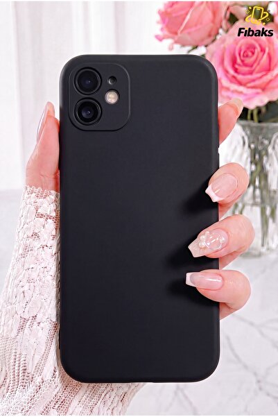 Fibaks iPhone 11 Kılıf 3d Kamera Korumalı Içi Kadife Logosuz Lansman Kapak Siyah