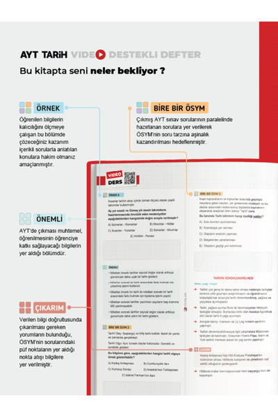 3D Yayınları 3D AYT Tarih Video Destekli Defter
