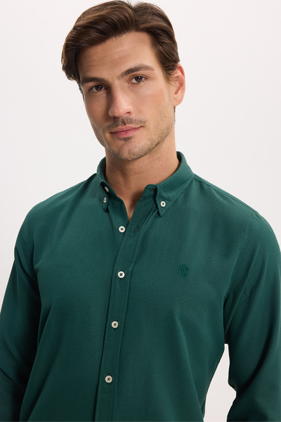 Tudors Ανδρικό εφαρμοστό Slim Fit ίσιο αθλητικό πουκάμισο με κουμπιά και γιακ...