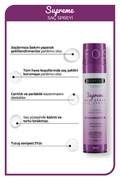 Morfose Supreme Saç Spreyi 250 ml 2 Adet